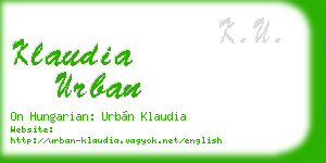 klaudia urban business card