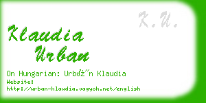 klaudia urban business card